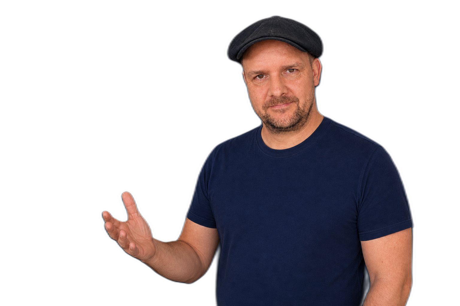 Karsten Samaschke mit einer ruhigen Geste während eines Vortrags